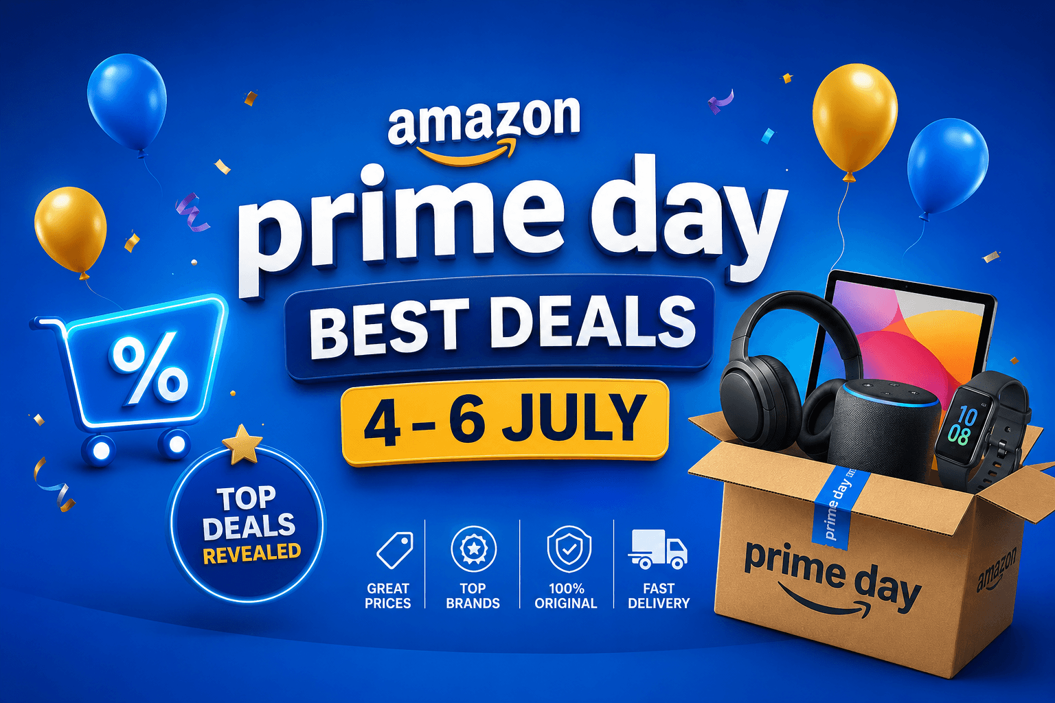 Amazon Prime Day 2026 India sale — July 4 to 6 best deals on smartphones, laptops, smart TVs, and electronics