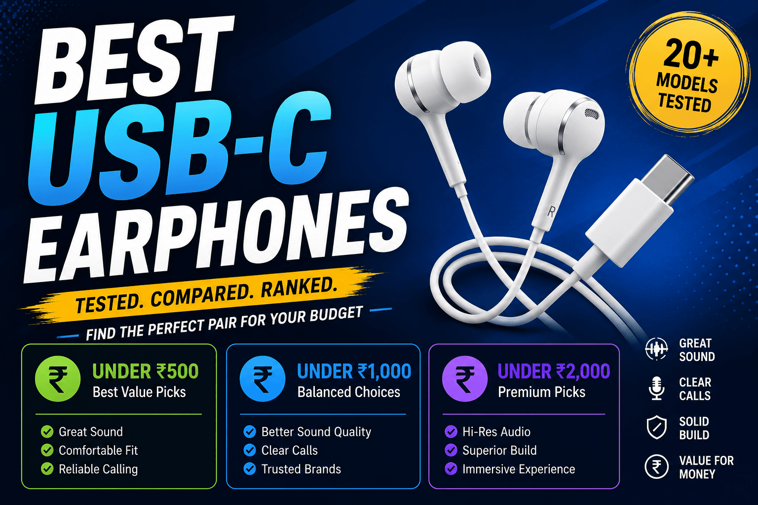 Best Type-C and USB-C earphones under ₹2,000 in India — Edifier, Samsung AKG, OnePlus, Xiaomi, and more