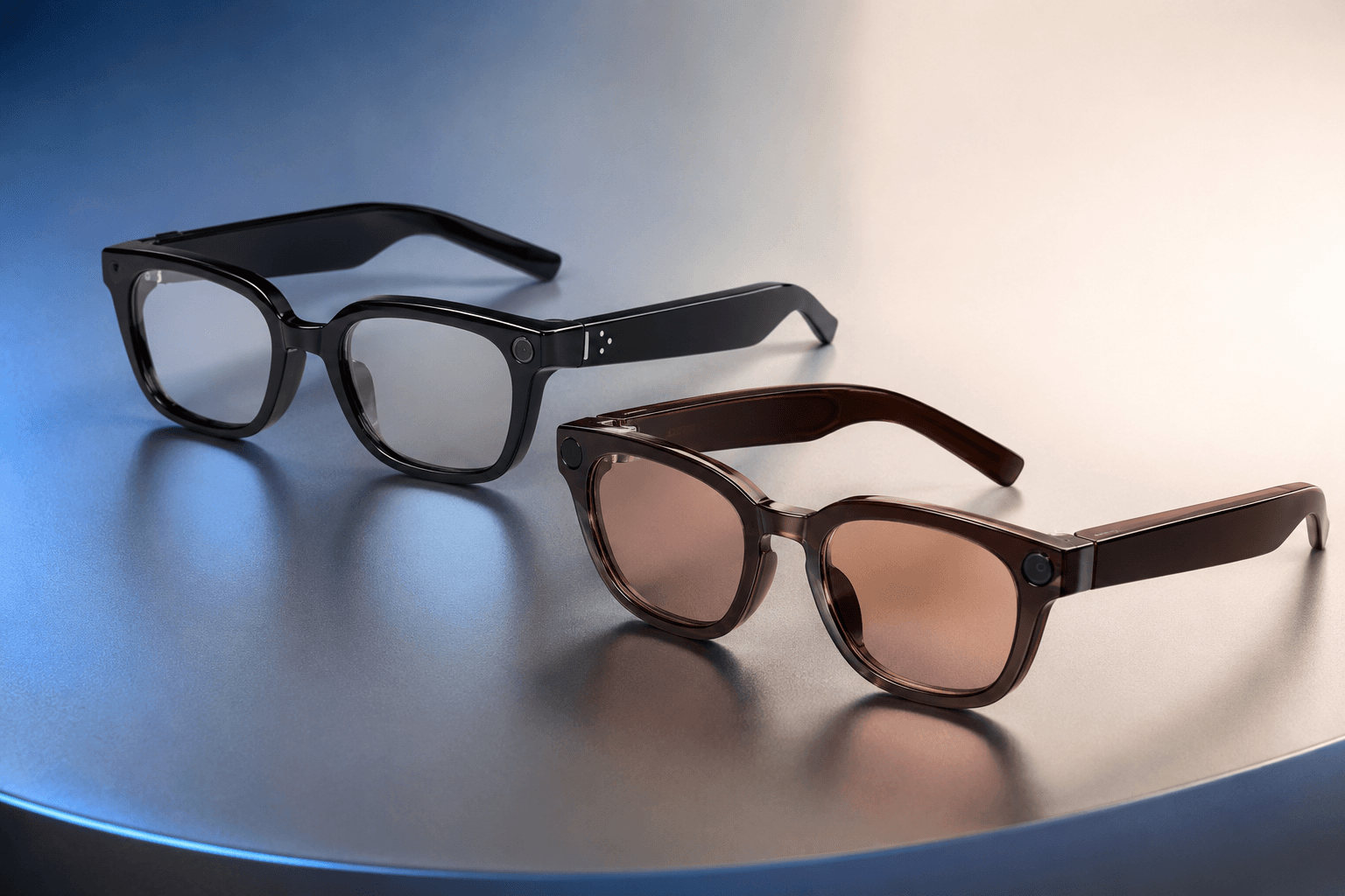 Samsung's first Android XR Intelligent Eyewear (Galaxy Glasses) with Gemini, shown at Galaxy Unpacked 2026 in designs from Gentle Monster and Warby Parker
