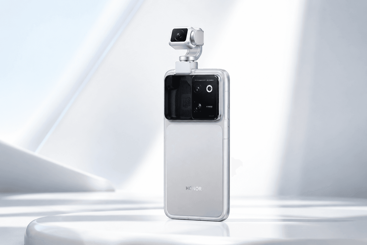 Honor Robot Phone with its motorized 200MP titanium gimbal camera deployed