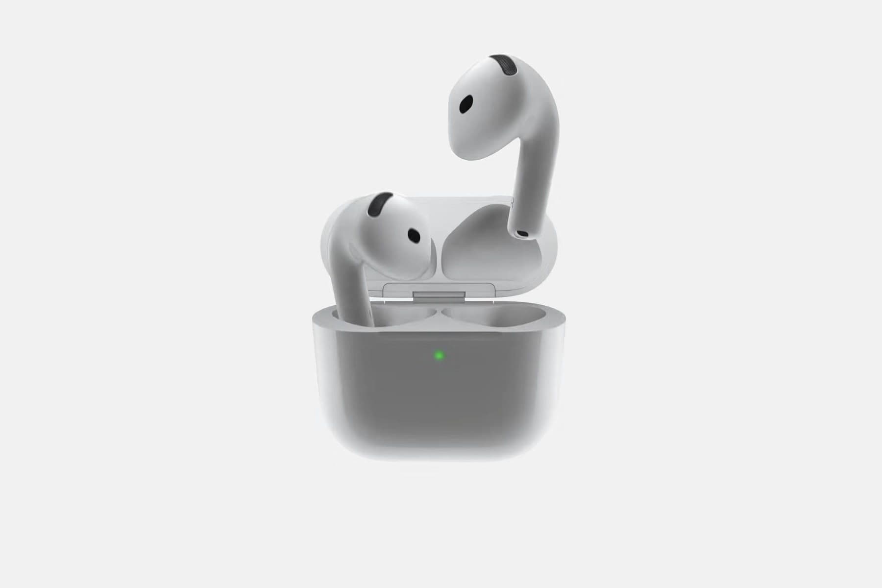 AirPods 5 and their charging case shown in Apple's launch photography