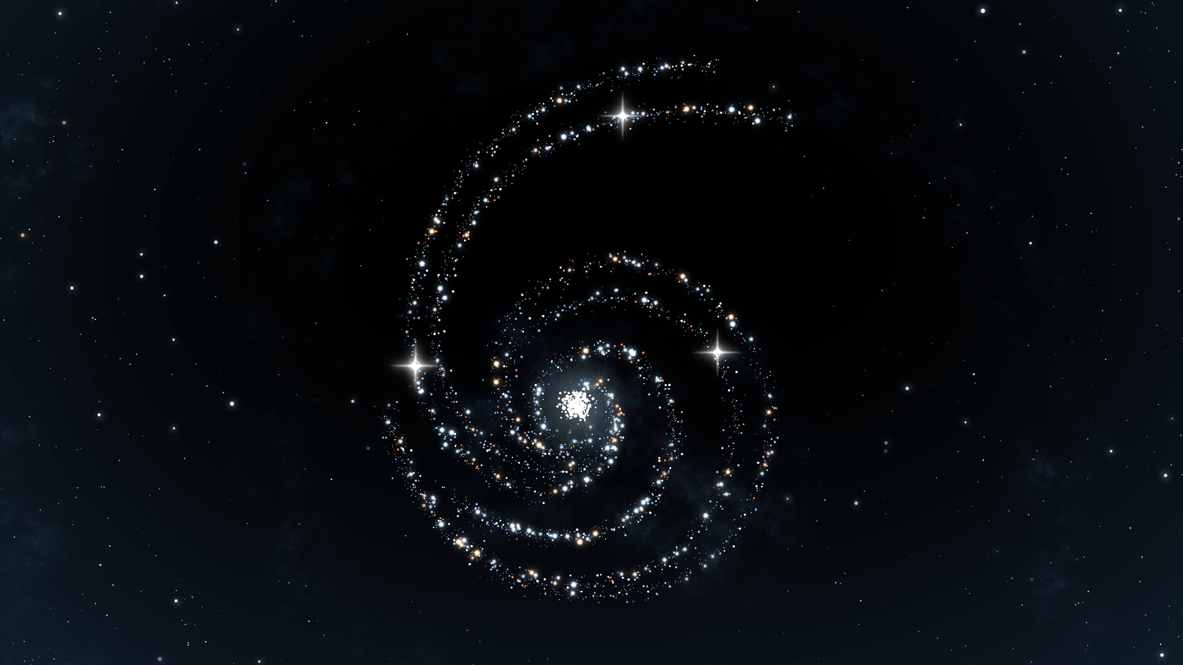 Official OpenAI GPT-6 Astra key visual: a bright spiral galaxy of stars on a deep black background