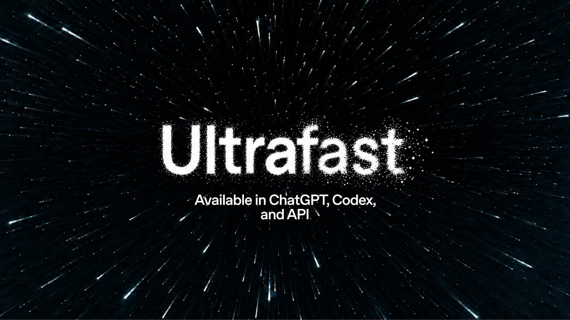 Official OpenAI Ultrafast API product graphic showing a speed-tier interface
